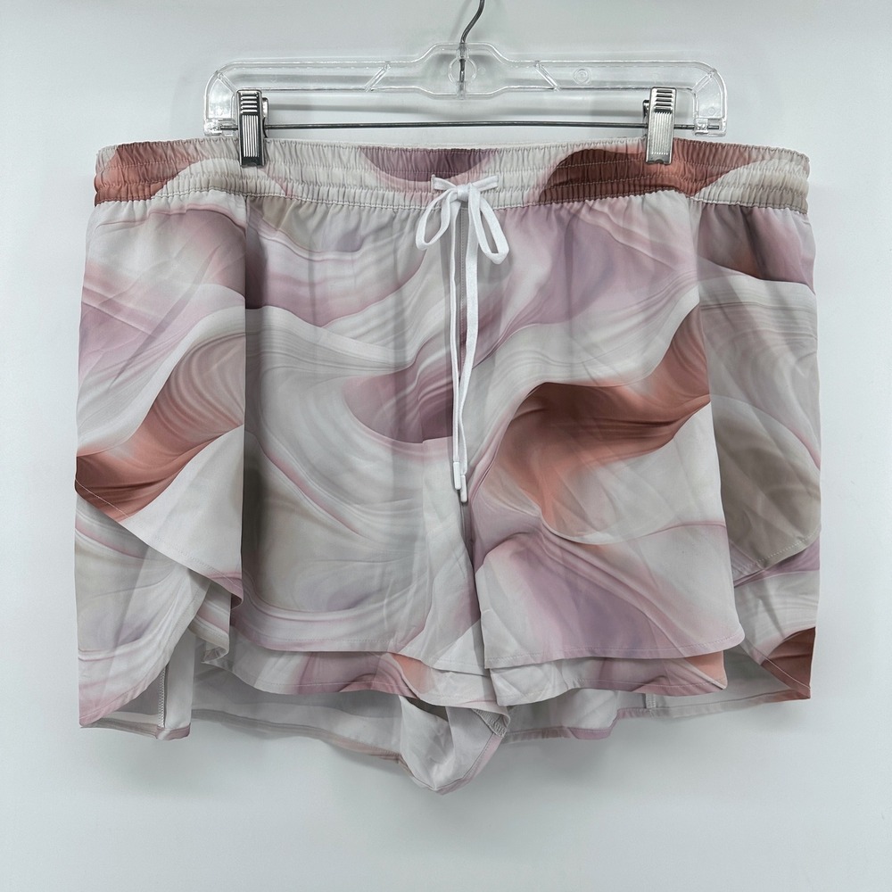 CALIA Women XXL High-Rise Step Up Short Dune Print Coral WAX15219PRT NWT